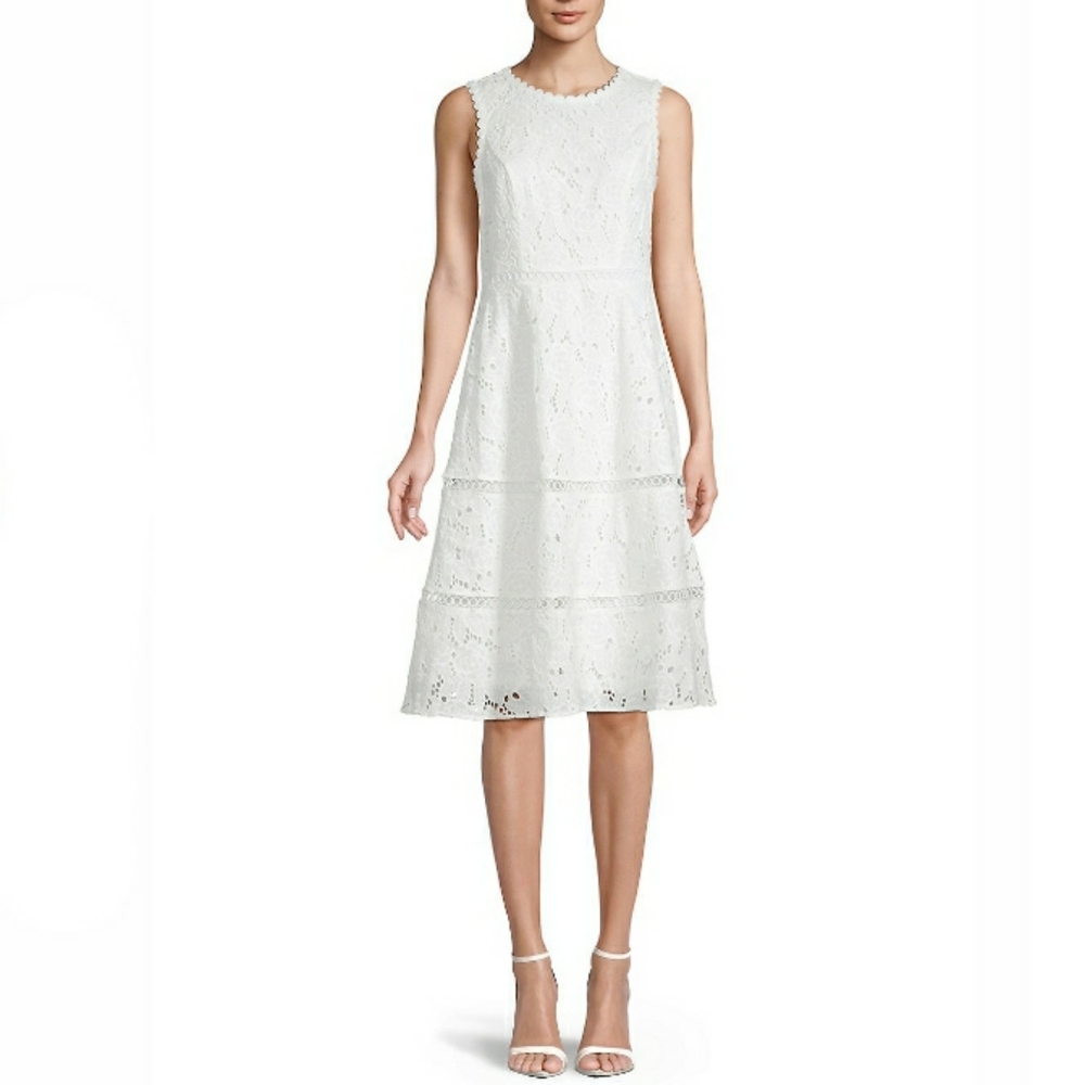 Karl Lagerfeld Paris Lace Eyelet Dress